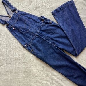 Levi's VTG 70s Orange Tab Bib & Brace Flare Denim Overalls Dungarees Vintage 28